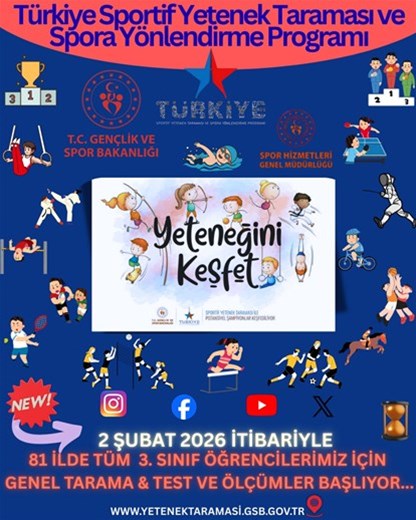 2 Şubat 2026 Tarihi İtibariyle 81 İlde 3. Sınıf Öğrencilerimiz İçin Genel Tarama Test ve Ölçümler Başlıyor